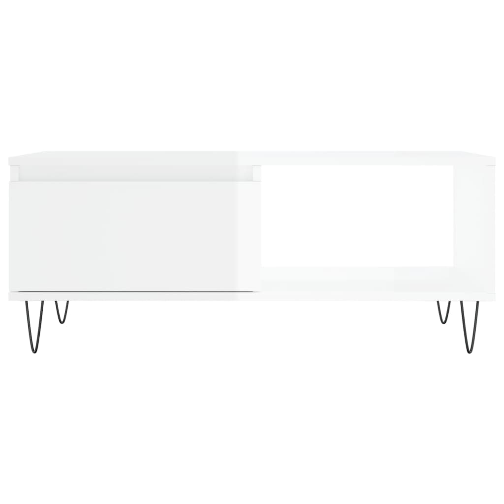 Mesa de centro 90x50x36,5 cm derivados madeira branco brilhante