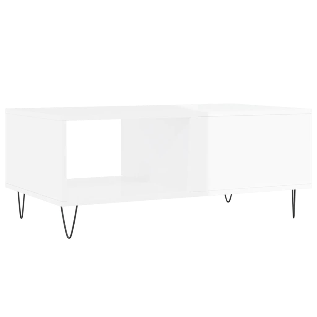 Mesa de centro 90x50x36,5 cm derivados madeira branco brilhante