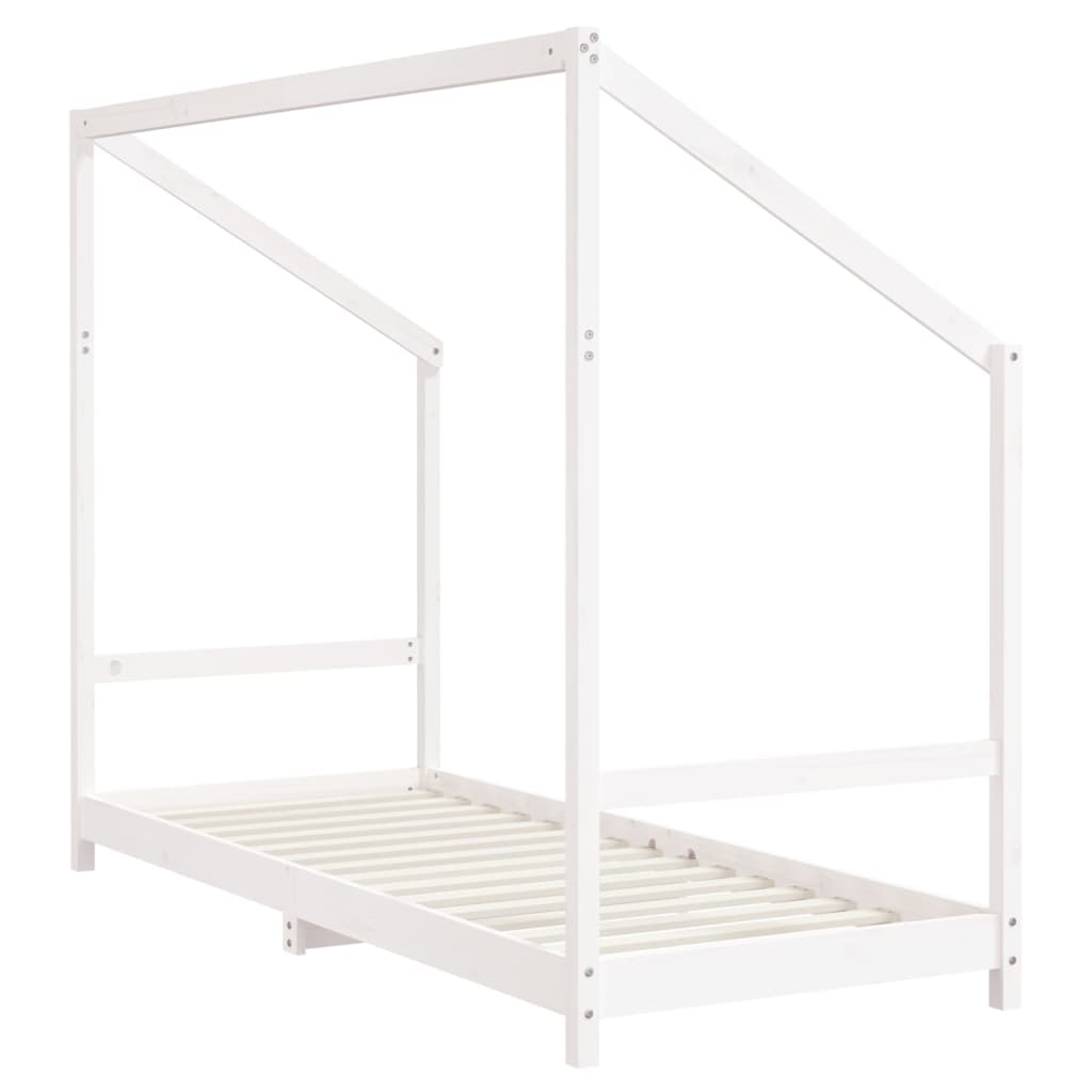 Estrutura de cama infantil 80x200 cm pinho maciço branco