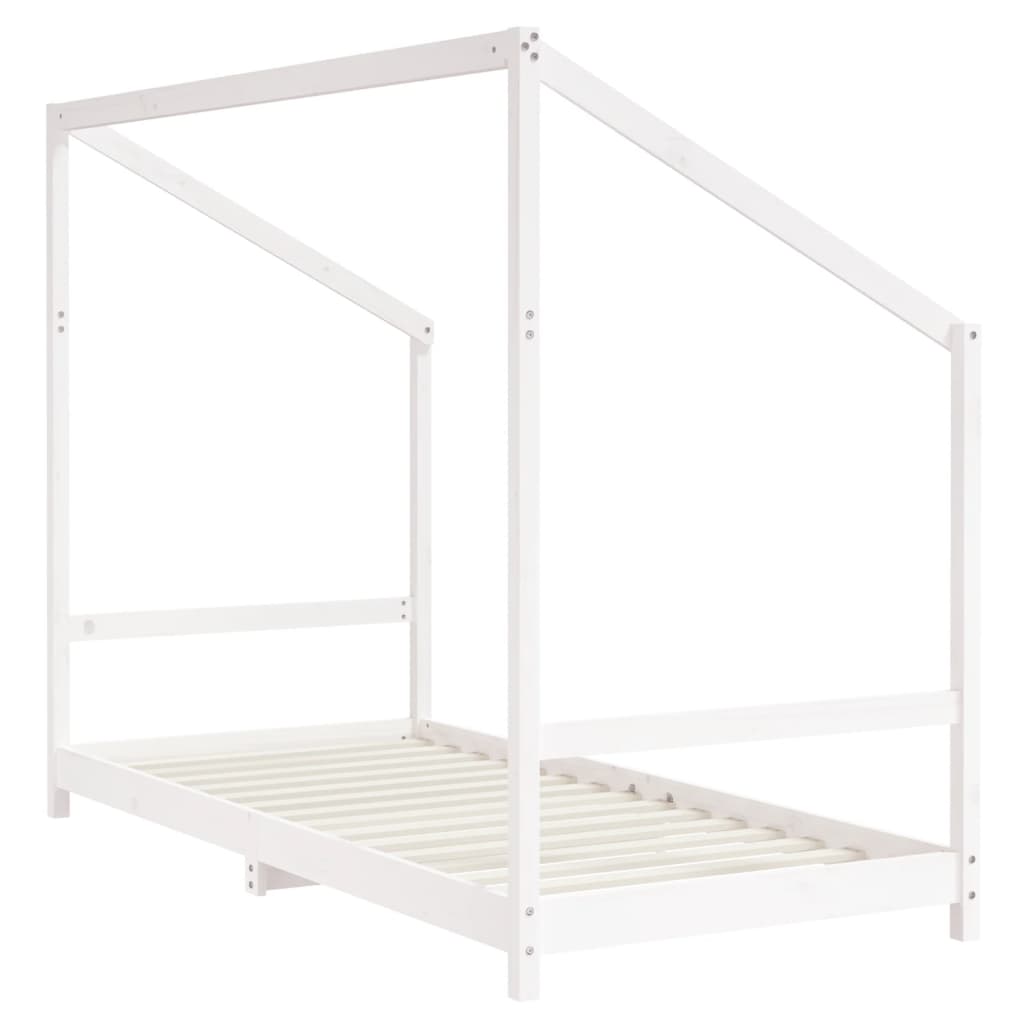 Estrutura de cama infantil 90x200 cm pinho maciço branco