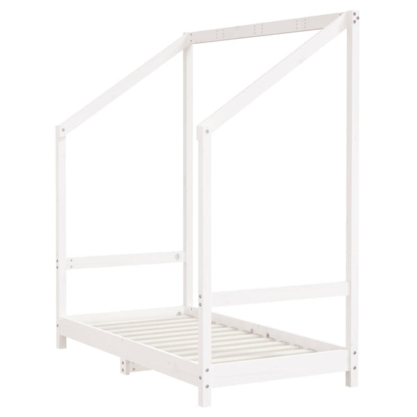 Estructura de cama infantil 70x140 cm pino macizo blanco