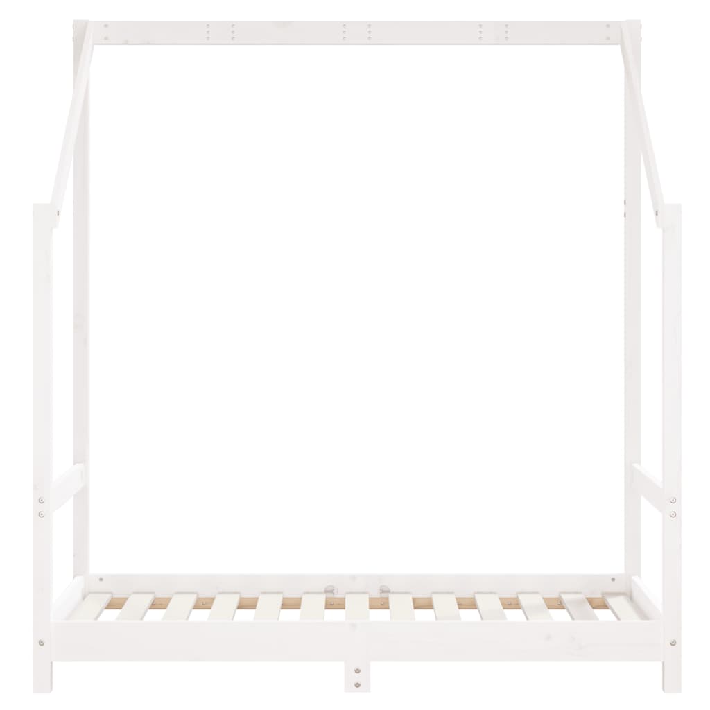 Estructura de cama infantil 70x140 cm pino macizo blanco