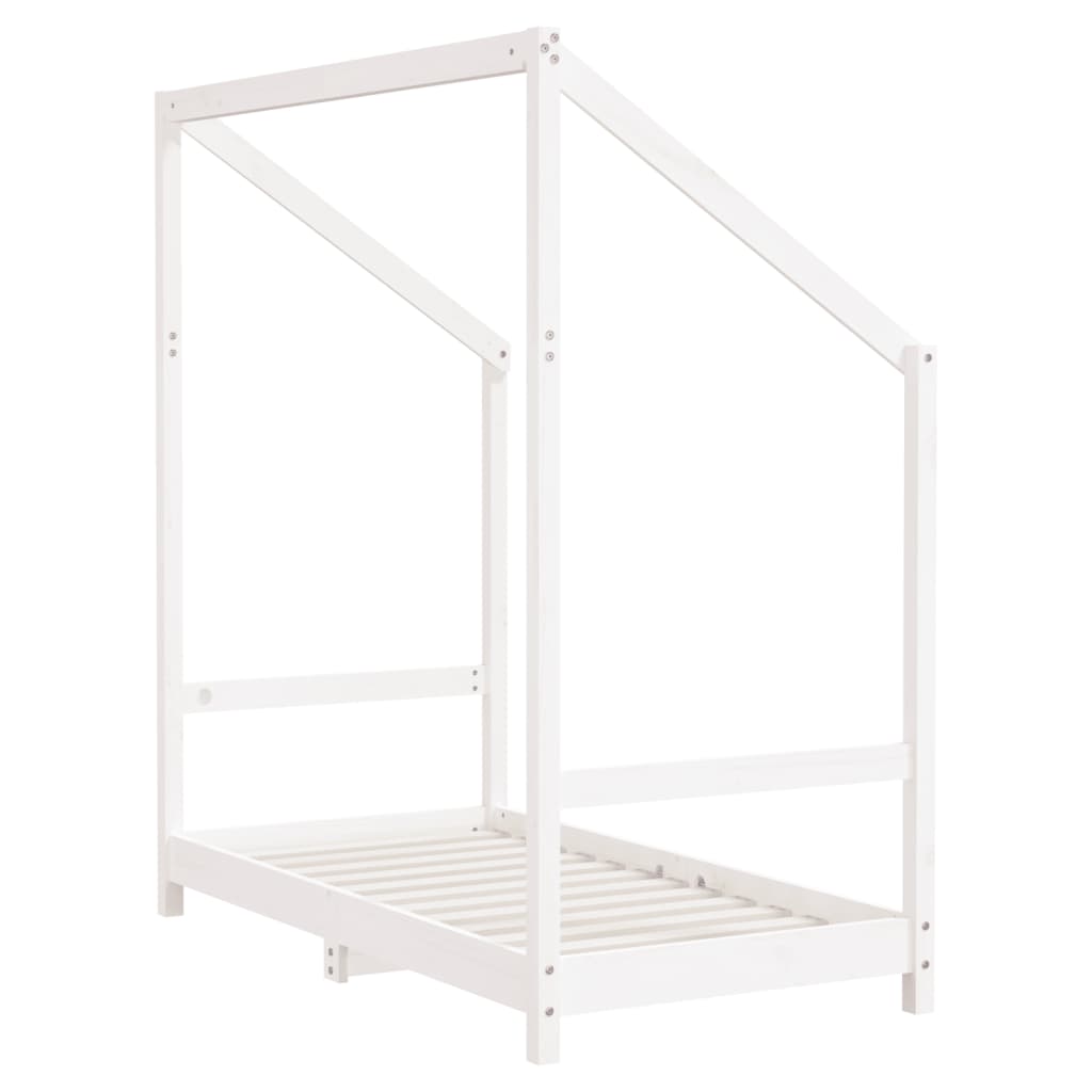 Estructura de cama infantil 70x140 cm pino macizo blanco