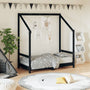 Children's bed frame 70x140 cm black solid pine