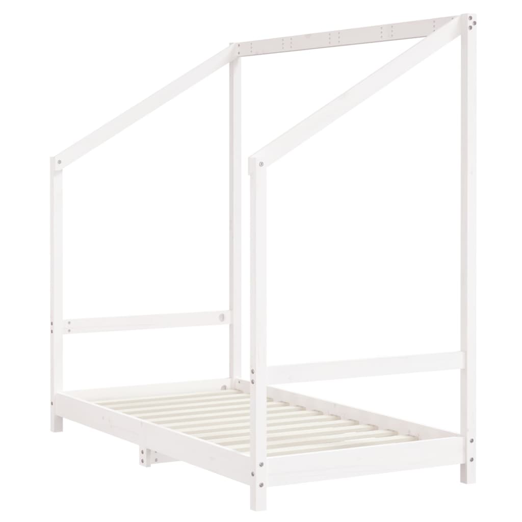 Estructura de cama infantil 80x160 cm pino macizo blanco