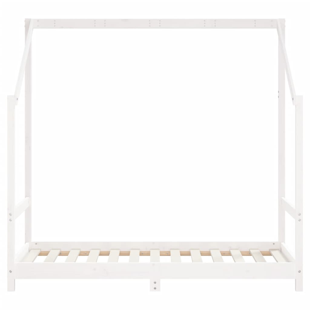 Estructura de cama infantil 80x160 cm pino macizo blanco