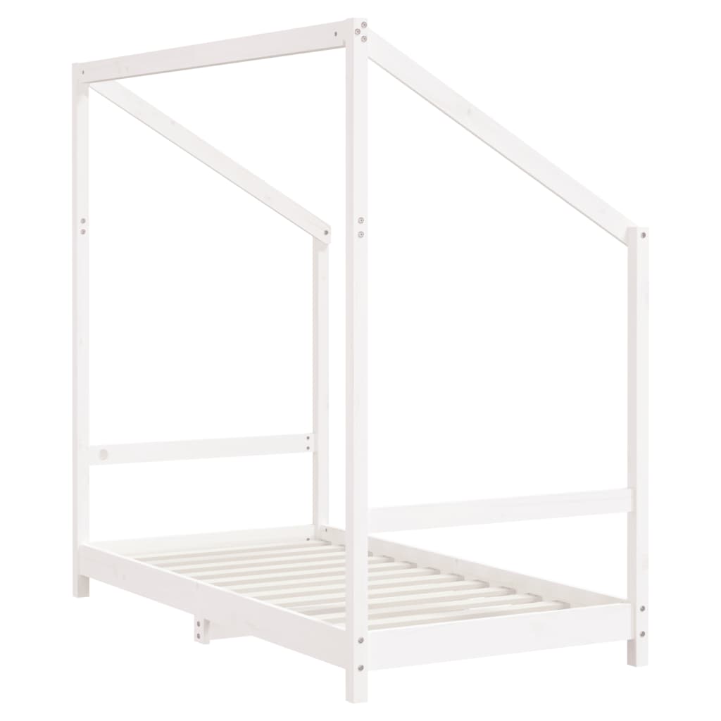 Estrutura de cama infantil 80x160 cm pinho maciço branco