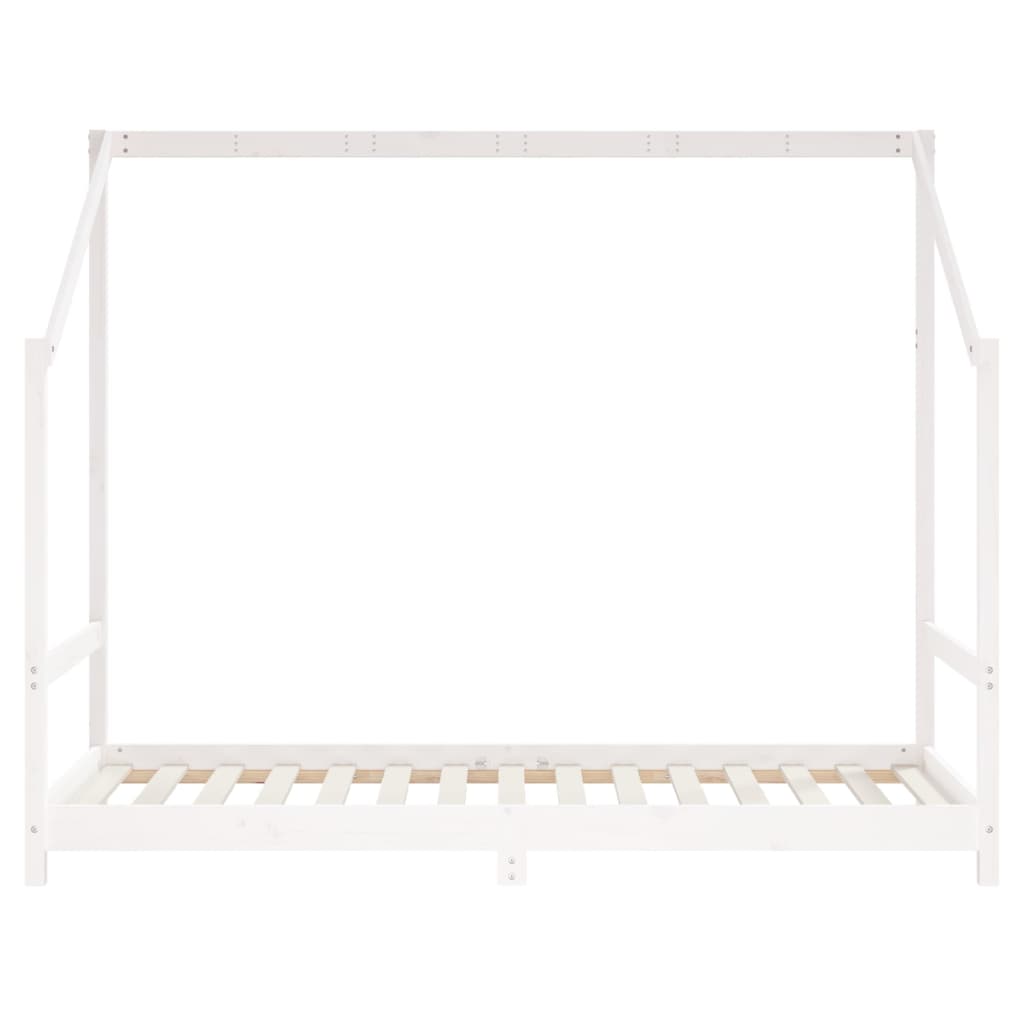 Estructura de cama infantil 90x190 cm pino macizo blanco