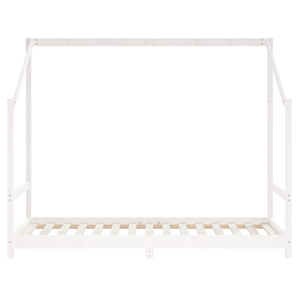 Estructura de cama infantil 90x190 cm pino macizo blanco