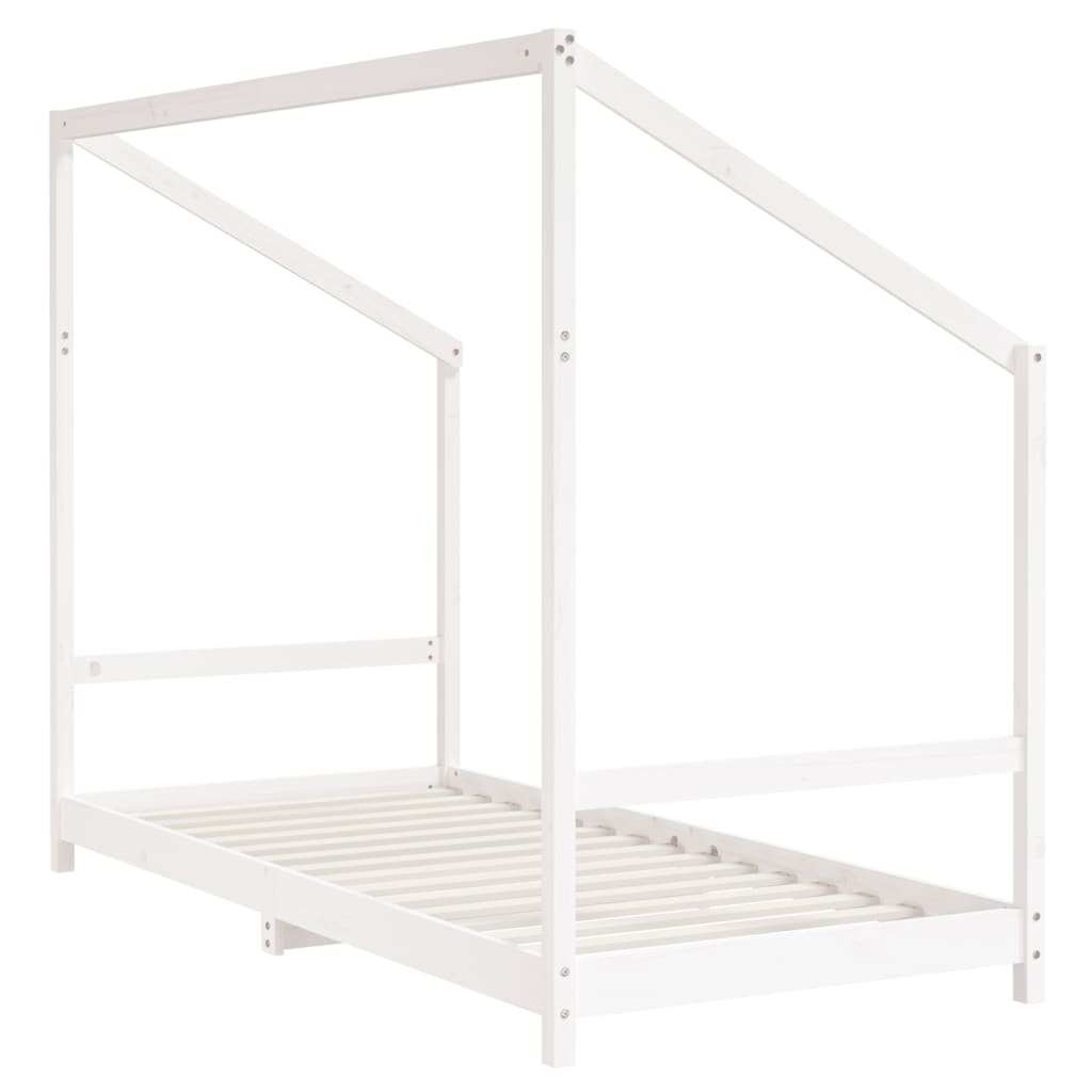 Estructura de cama infantil 90x190 cm pino macizo blanco