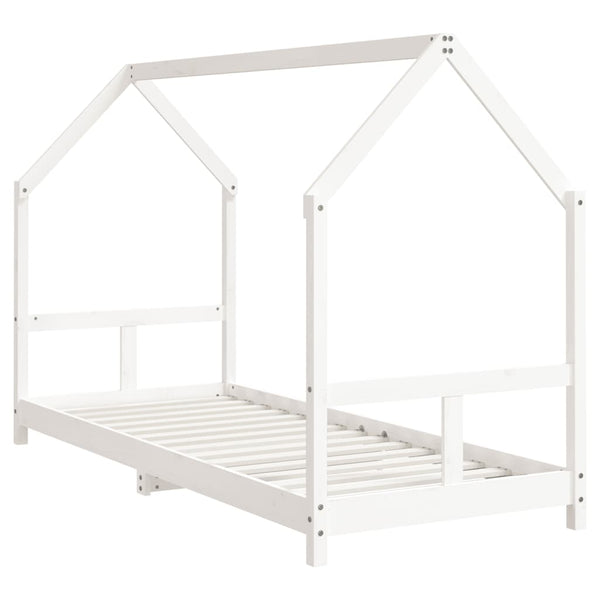 Estructura de cama infantil 80x200 cm pino macizo blanco