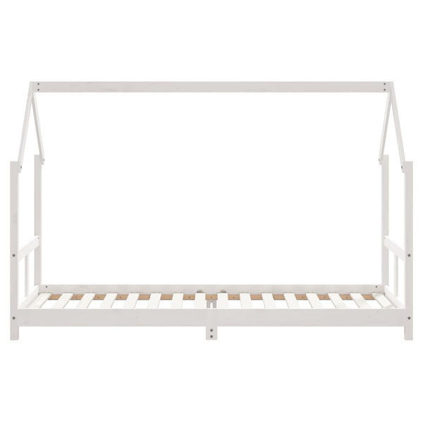 Estrutura de cama infantil 80x200 cm pinho maciço branco