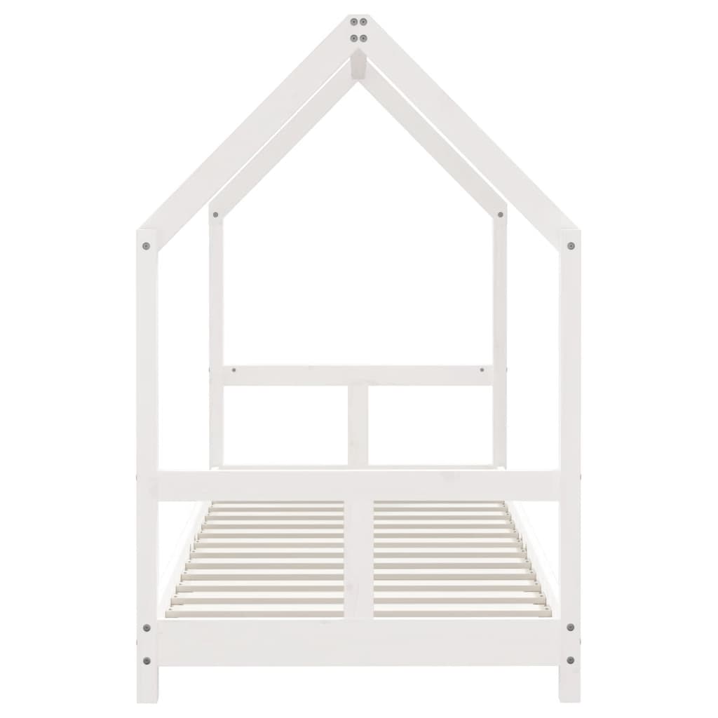 Estrutura de cama infantil 80x200 cm pinho maciço branco