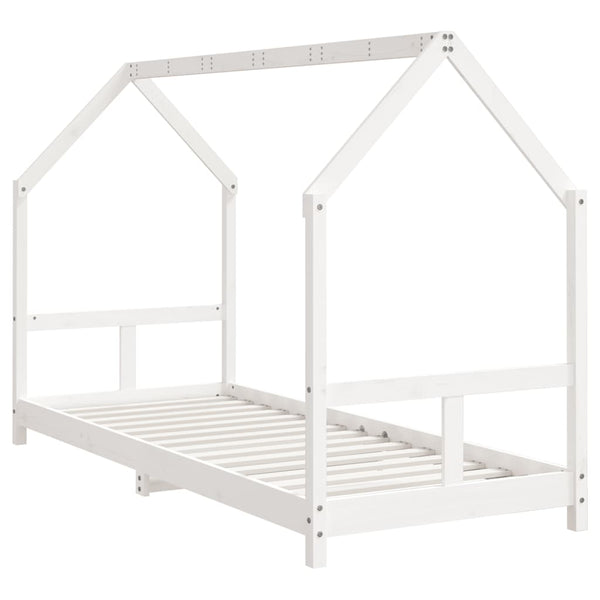 Estructura de cama infantil 80x200 cm pino macizo blanco