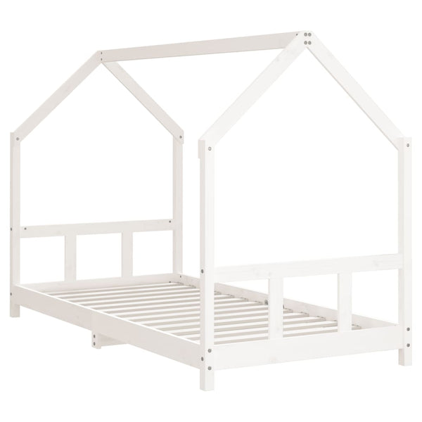 Estructura de cama infantil 90x200 cm pino macizo blanco