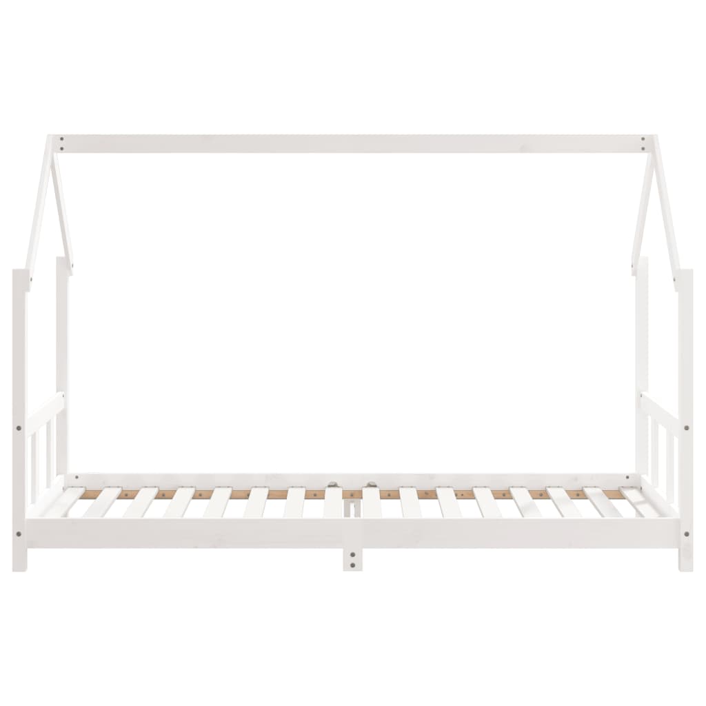 Estructura de cama infantil 90x200 cm pino macizo blanco