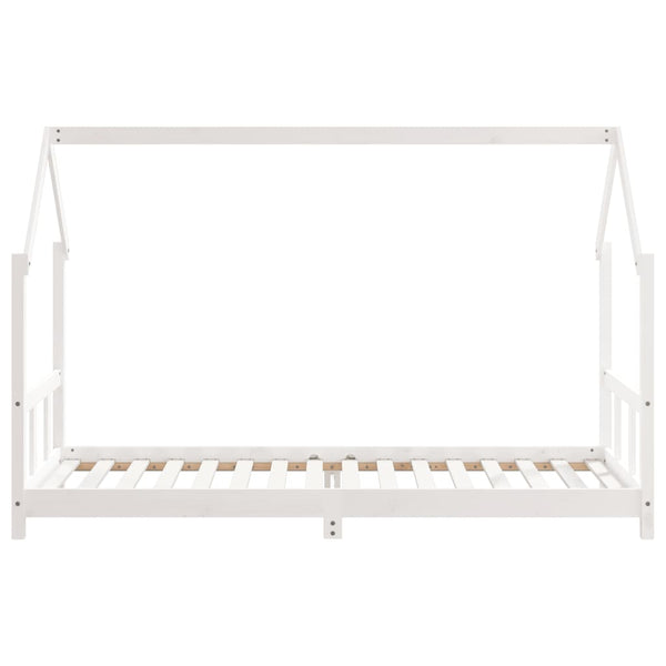 Estructura de cama infantil 90x200 cm pino macizo blanco