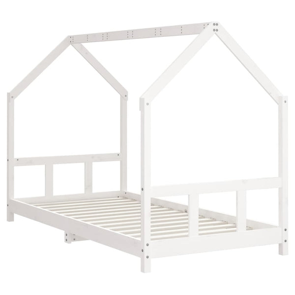 Children's bed frame 90x200 cm solid pine white