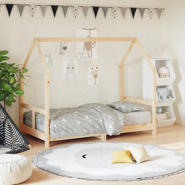 Estructura de cama infantil de pino macizo 80x160 cm