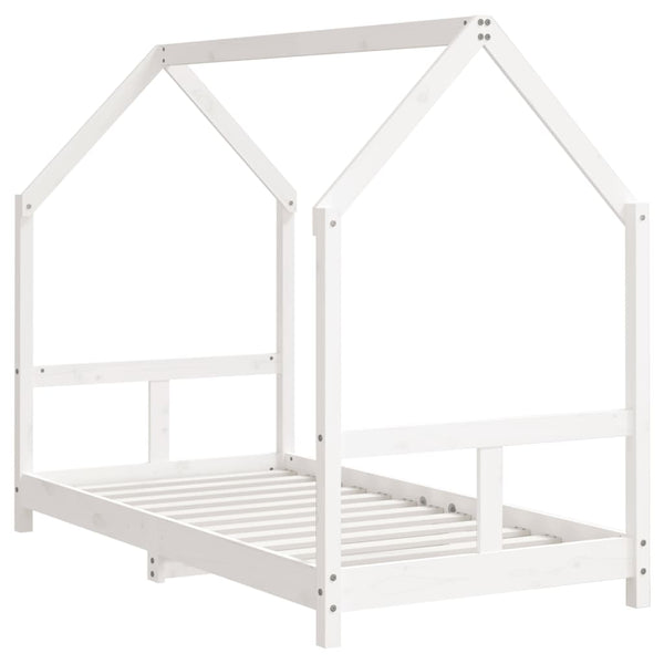 Estructura de cama infantil 80x160 cm pino macizo blanco