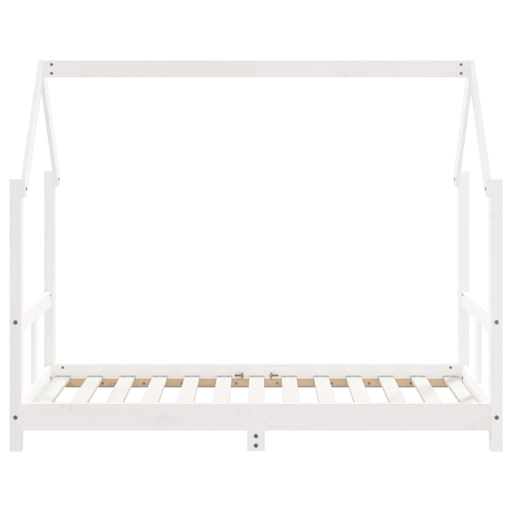 Estructura de cama infantil 80x160 cm pino macizo blanco