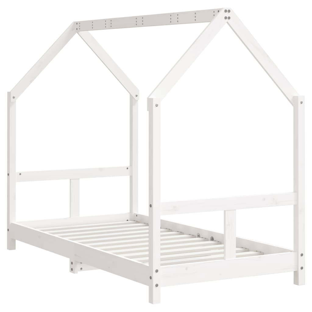 Estructura de cama infantil 80x160 cm pino macizo blanco