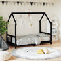 Estructura de cama infantil de pino macizo negro 80x160 cm