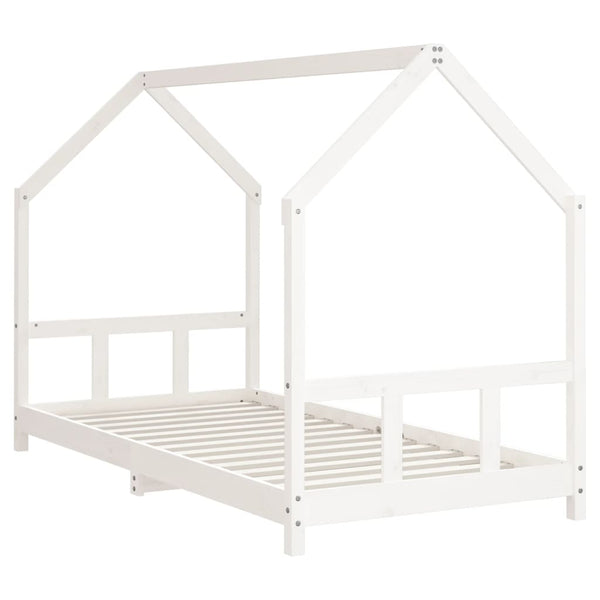 Estructura de cama infantil 90x190 cm pino macizo blanco