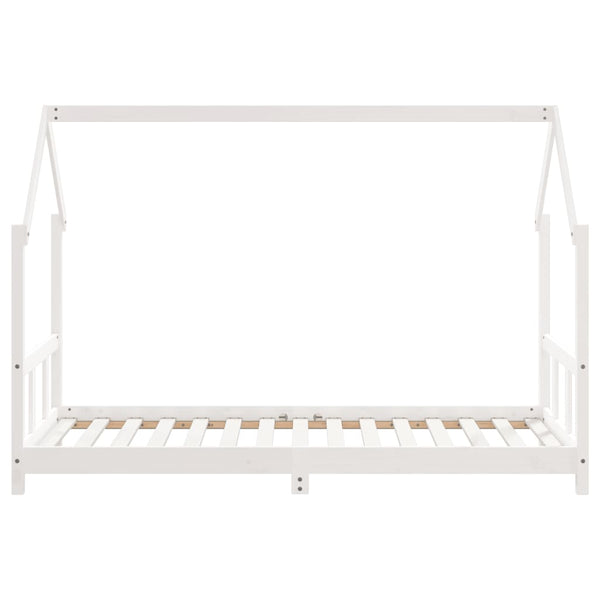 Estructura de cama infantil 90x190 cm pino macizo blanco