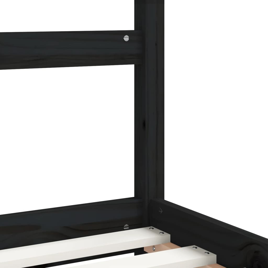 Estructura de cama infantil 90x190 cm pino macizo negro