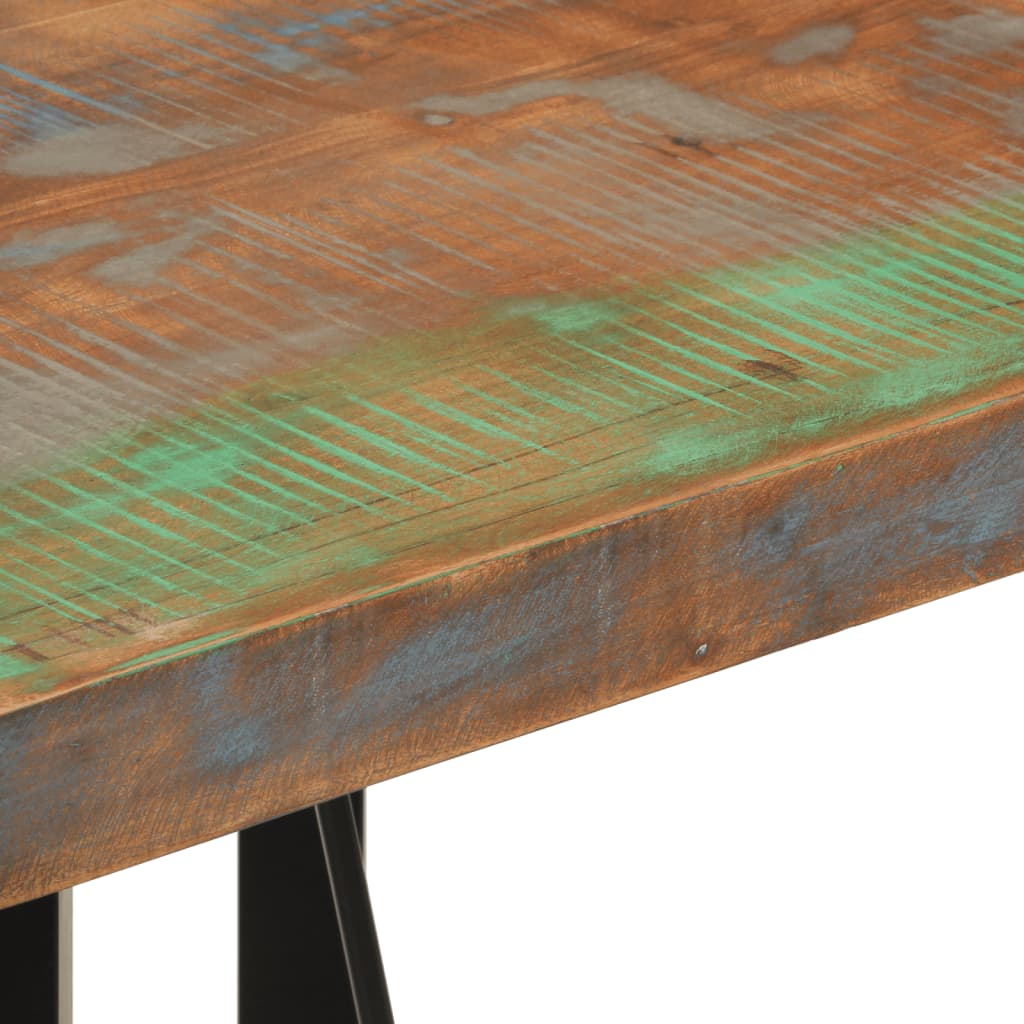 Mesa de bar 55x55x107 cm madeira recuperada maciça e ferro