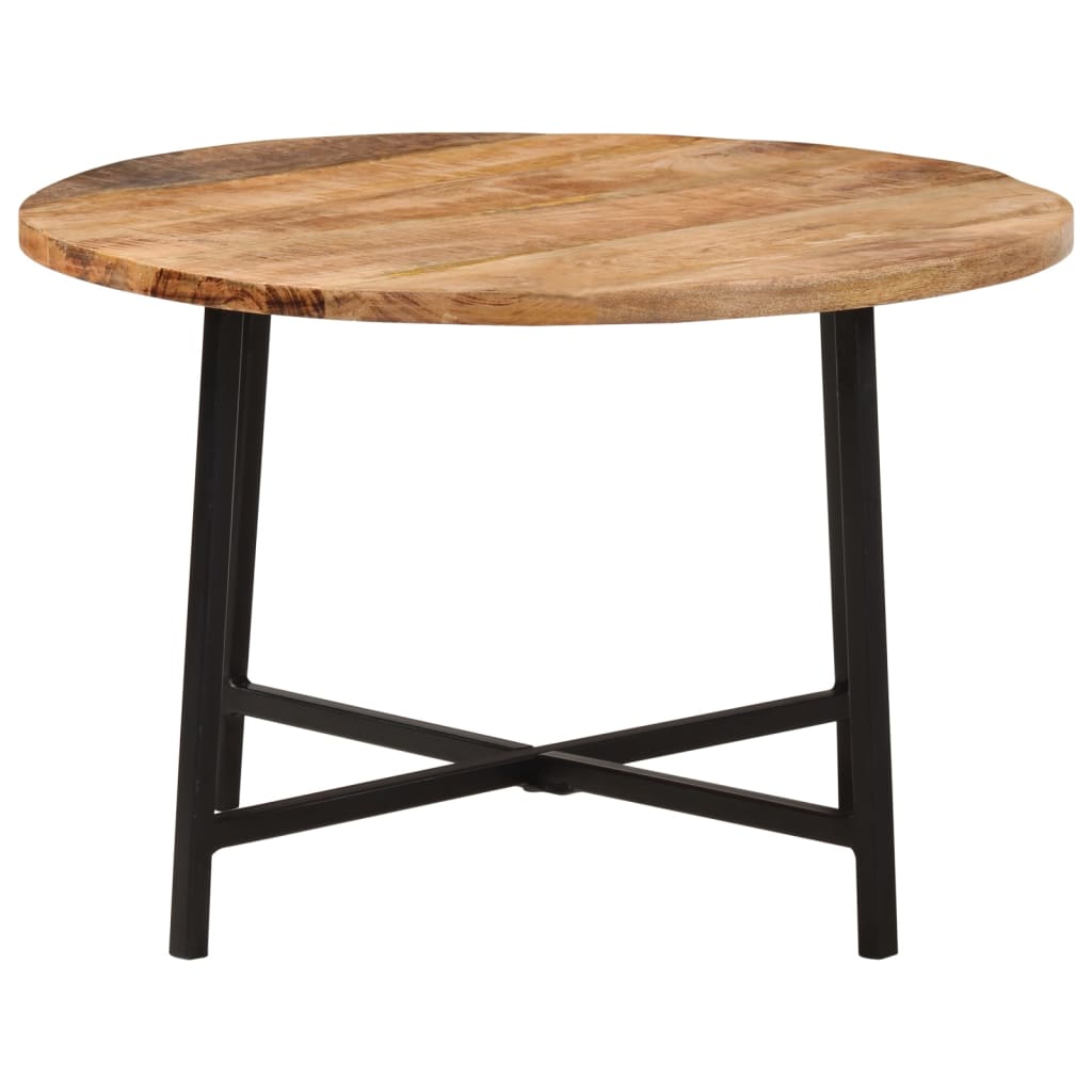 Mesa de centro 54x54x35 cm madeira de mangueira maciça e ferro