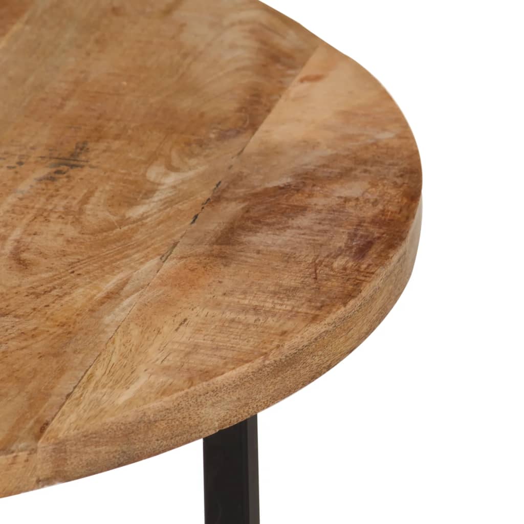 Mesa de centro 54x54x35 cm madeira de mangueira maciça e ferro