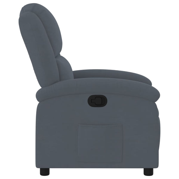 Cadeira reclinável veludo cinzento-escuro