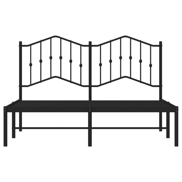 Estrutura de cama com cabeceira 140x190 cm metal preto