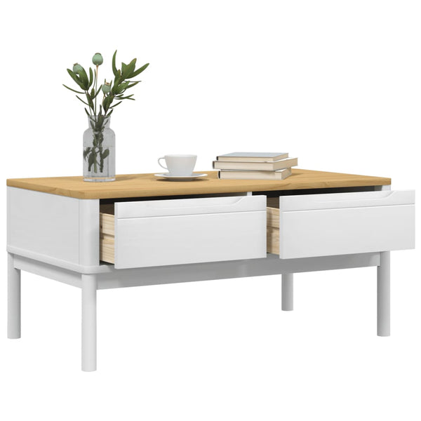 Mesa de centro FLORO 99x55,5x45 cm madeira pinho maciça branco