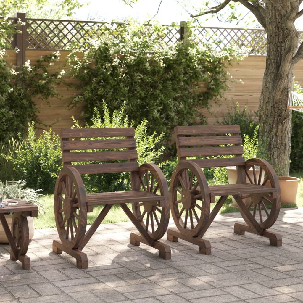 Cadeiras de jardim 2 pcs 58x58x78,5 cm madeira de abeto maciça