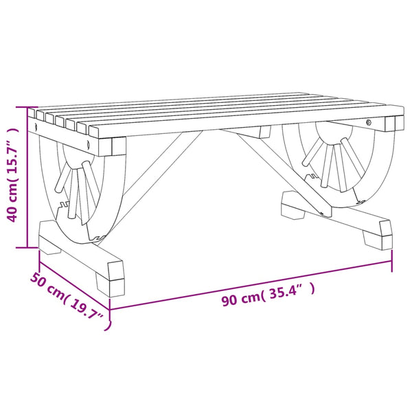 Mesa de centro para jardim 90x50x40 cm madeira de abeto maciça