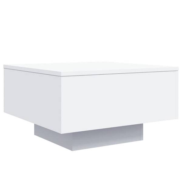 Mesa de centro com luzes LED 55x55x31 cm branco