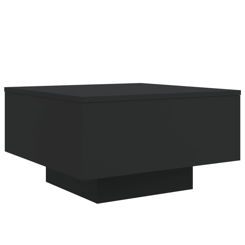 Mesa de centro com luzes LED 55x55x31 cm preto