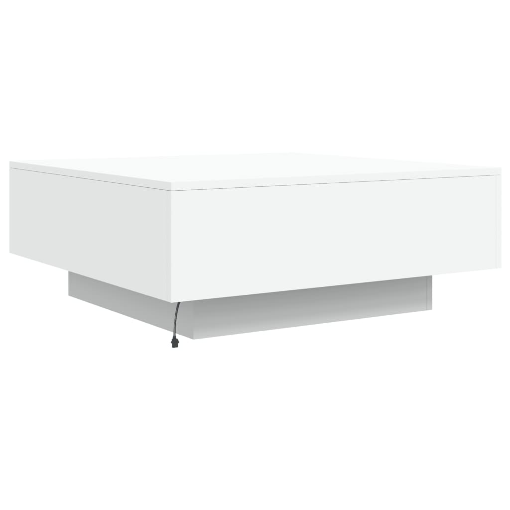 Mesa de centro com luzes LED 80x80x31cm branco