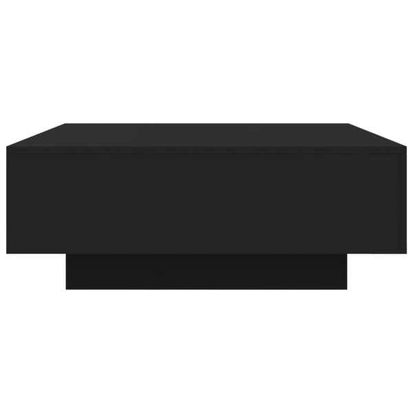 Mesa de centro com luzes LED 80x80x31 cm preto