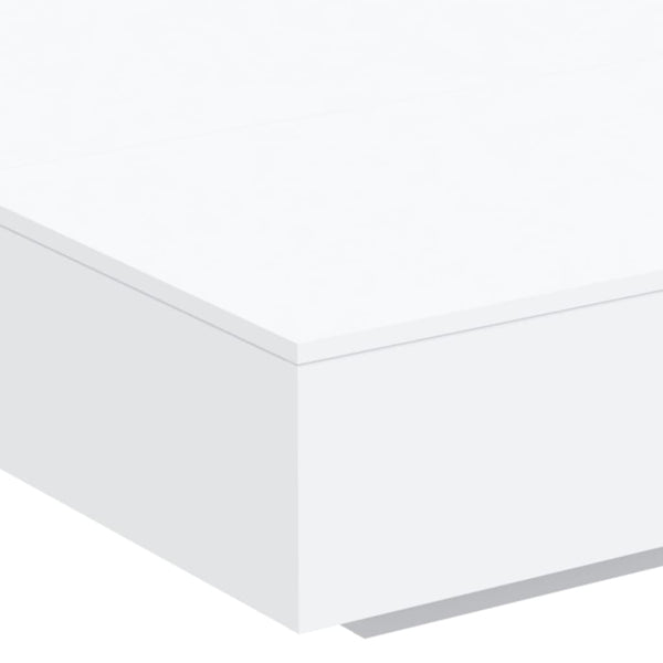 Mesa de centro com luzes LED 100x100x31 cm branco