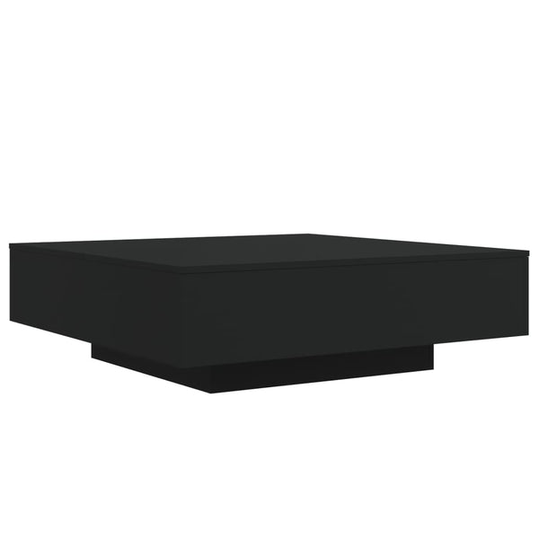 Mesa de centro com luzes LED 100x100x31 cm preto