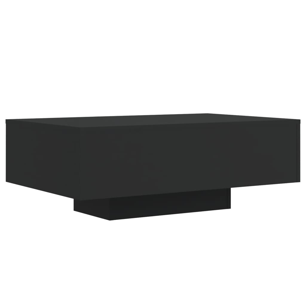 Mesa de centro com luzes LED 85x55x31 cm preto