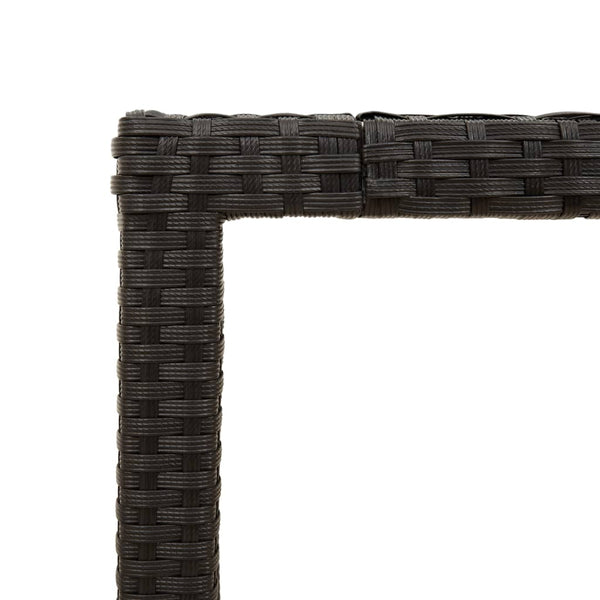 Mesa de jardim com tampo de vidro 150x90x75 cm vime PE preto