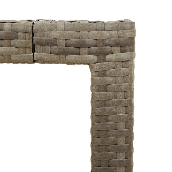 Mesa de jardim com tampo de vidro 190x90x75 cm vime PE cinza