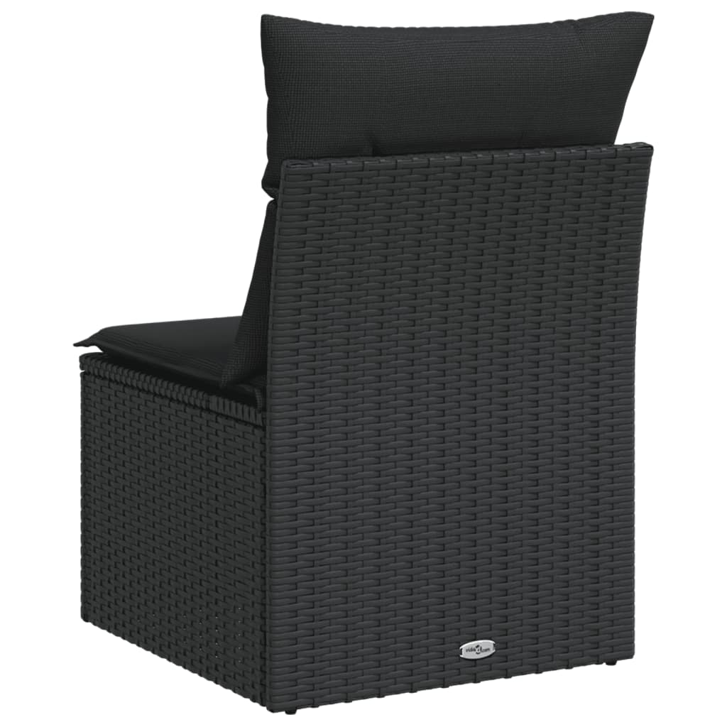 Cadeira de jardim sem apoio braços c/ almofadões vime PE preto