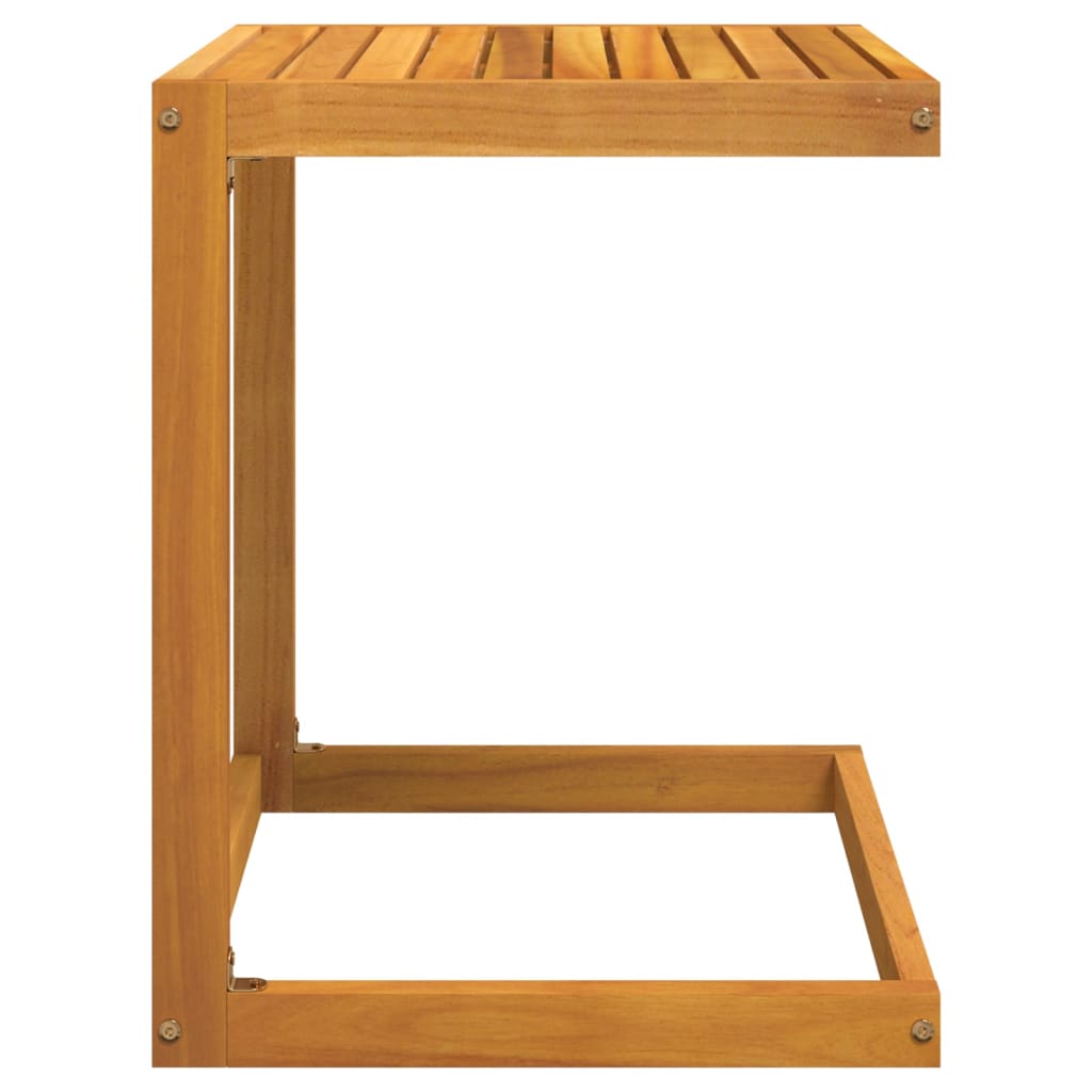 Mesa em C 42x40x50 cm madeira de acácia maciça