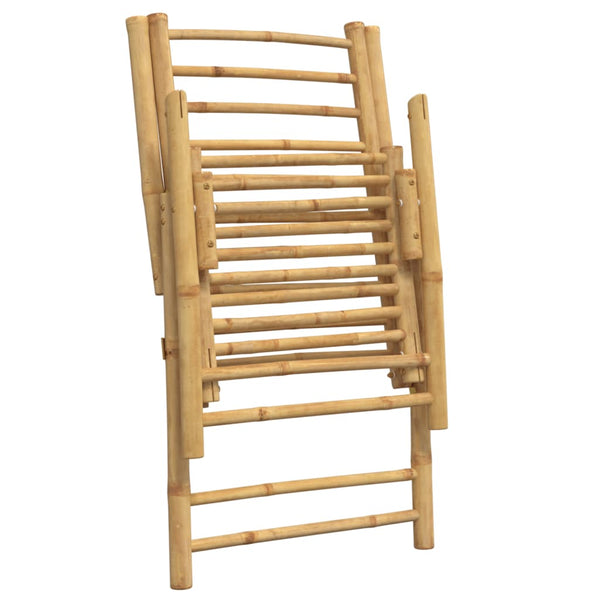 4 pcs cadeiras bistrô dobráveis c/ almofadões branco nata bambu